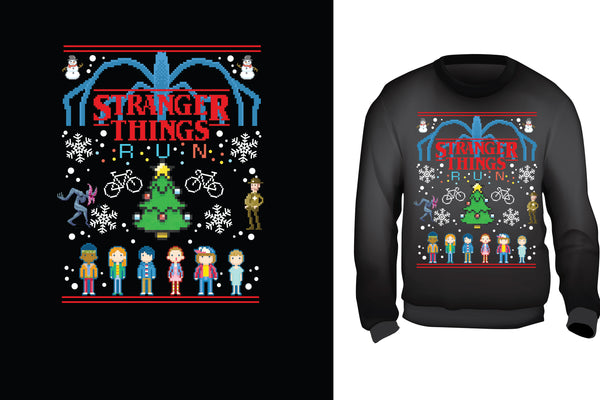 Red Alpha Ugly Christmas Sweater-Stranger Things - Red Alpha Custom Prints