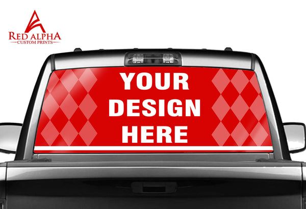 Vehicle Window Wrap - Red Alpha Custom Prints