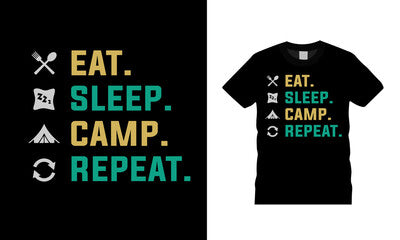 Eat, Sleep, Camp and Repeat - Red Alpha Custom Prints