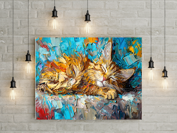 Cute Cat Sleeping Canvas Print
