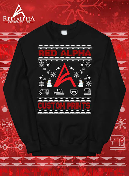Custom Company Ugly Christmas Sweater | Red Alpha Custom Prints