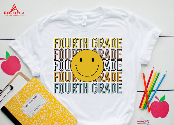 Back to School 4th grade Smiley face