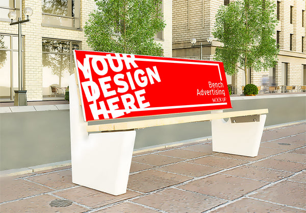 Bench Ad Sign mock up
