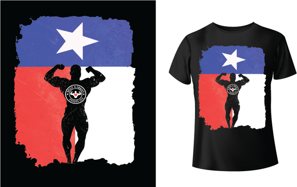 Built 4 Christ-Texas Muscle-Man Double Bicep Pose - Red Alpha Custom Prints