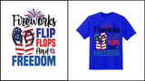 Fireworks Flipflops & Freedom T-shirt - Red Alpha Custom Prints