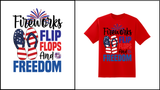 Fireworks Flipflops & Freedom T-shirt - Red Alpha Custom Prints