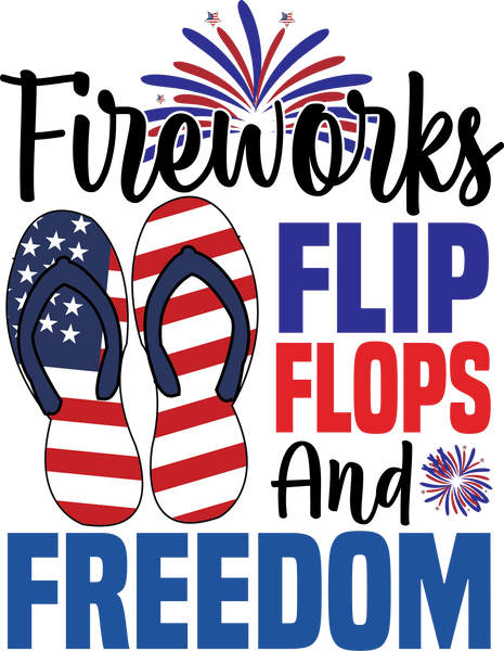 Fireworks Flip Flops & Freedom - Red Alpha Custom Prints