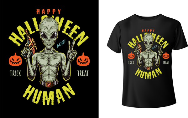 Happy Halloween Human - Red Alpha Custom Prints