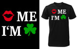 Kiss (lips) Me I'm Irish (Shamrock) - Red Alpha Custom Prints