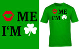 Kiss (lips) Me I'm Irish (Shamrock) - Red Alpha Custom Prints