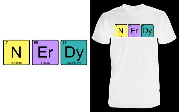 Nerdy Periodic Table - Red Alpha Custom Prints
