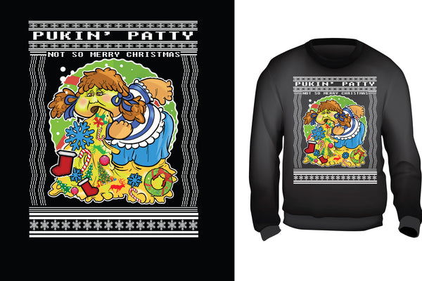 Pukin Patty Ugly Christmas Sweater - Red Alpha Custom Prints