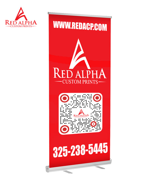 Portable Retractable Banner: Advertise Anywhere, Anytime - Red Alpha Custom Prints