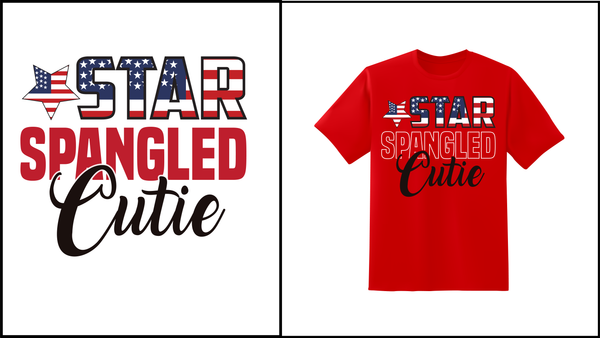 Star Spangled Cutie T-shirt - Red Alpha Custom Prints