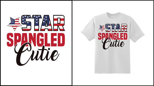 Star Spangled Cutie T-shirt - Red Alpha Custom Prints